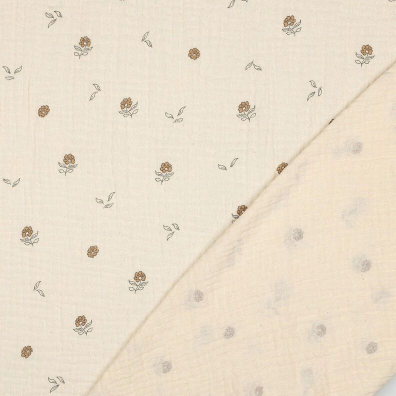 GOTS mussolina / tessuto doppio increspato Fiorellini romantici  | Poppy Fabrics – beige,  image number 4