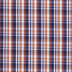 Tessuto per camicie a quadri classici – blu marino/rame, 