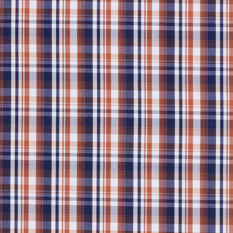 Tessuto per camicie a quadri classici – blu marino/rame,  image number 1