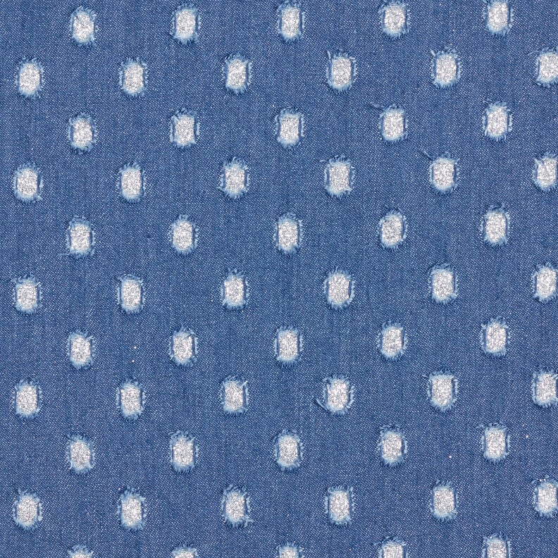 Denim a pois glitterati – colore blu jeans,  image number 1