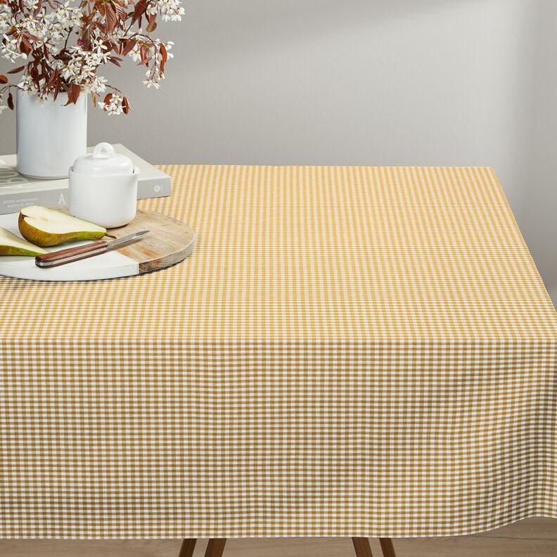 tessuto in cotone Quadro vichy 0,5 cm – senape/bianco,  image number 7