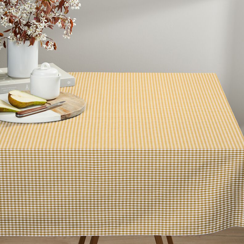 tessuto in cotone Quadro vichy 0,5 cm – senape/bianco, image number 7