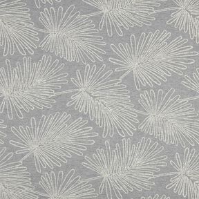 tessuto arredo Jacquard Contorni delle foglie – grigio, 