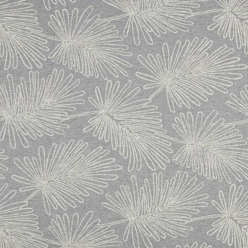 tessuto arredo Jacquard Contorni delle foglie – grigio,  image number 1