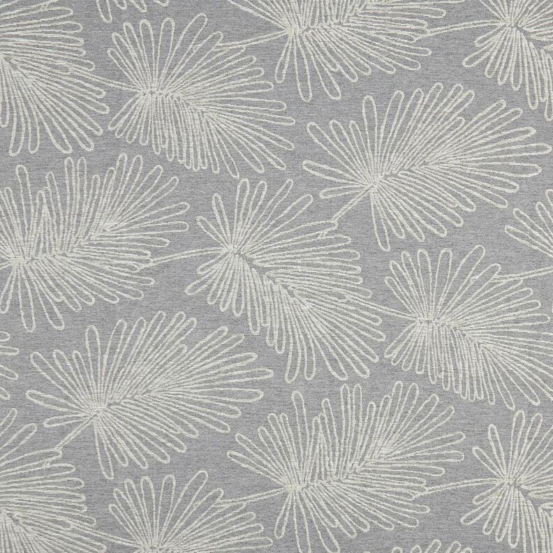 tessuto arredo Jacquard Contorni delle foglie – grigio, image number 1