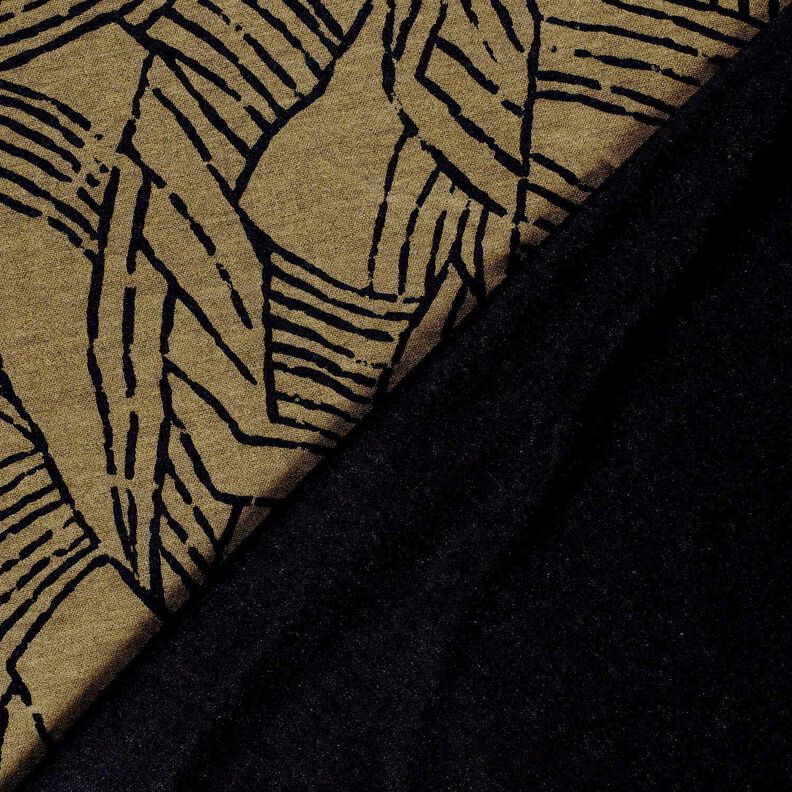 jersey romanit foglie astratte – verde oliva scuro/nero, image number 4