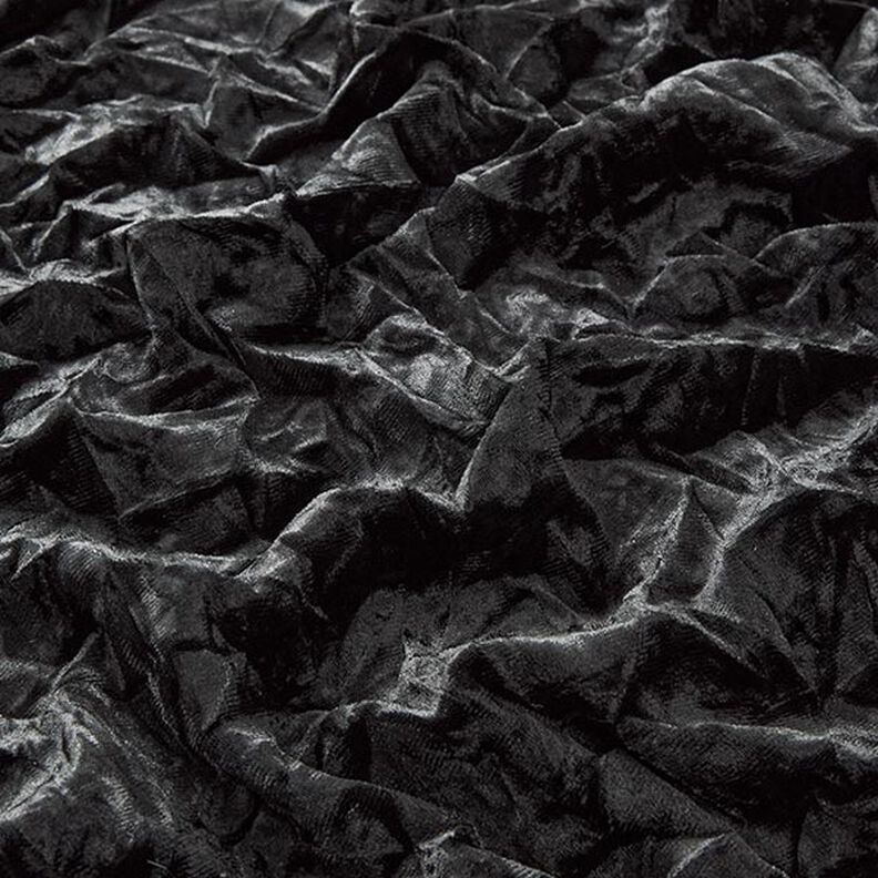 velluto stretch stropicciato – nero,  image number 2
