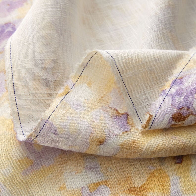 Batik misto lino-cotone – avorio/lillà,  image number 3