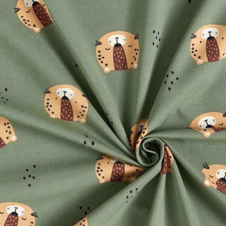 jersey di cotone Facce di leopardo  – pino,  image number 3