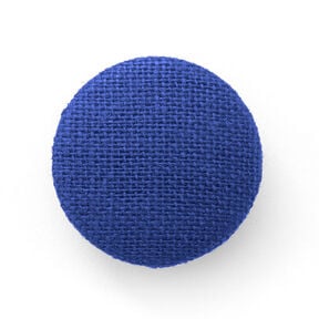 Bottone rivestito, Lino medio – blu reale, 