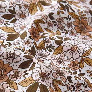 popeline di cotone mare di fiori – bianco/marrone chiaro, 