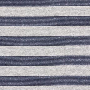 Jersey glitterato a righe trasversali – grigio chiaro/blu marino, 