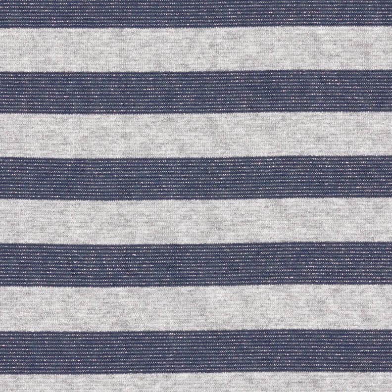 Jersey glitterato a righe trasversali – grigio chiaro/blu marino,  image number 1