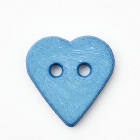 Bottone a forma di cuore [Ø 15 mm] – blu brillante, 