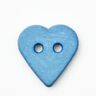 Bottone a forma di cuore [Ø 15 mm] – blu brillante,  thumbnail number 1