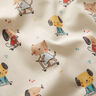 popeline di cotone Cani e gatti sullo scooter – naturale,  thumbnail number 2