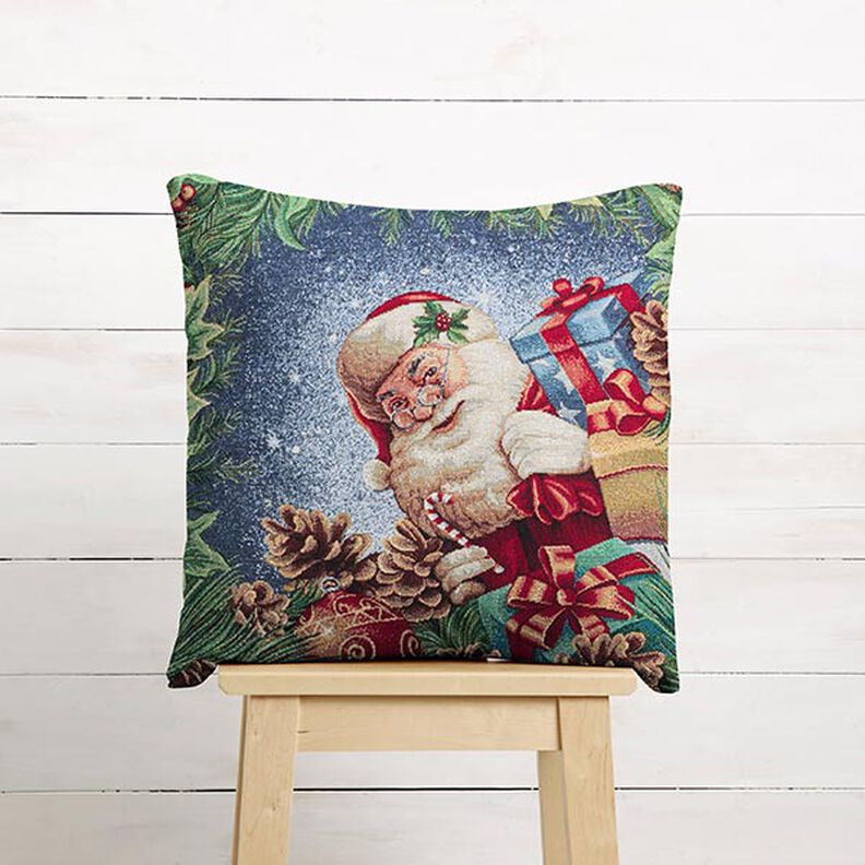 taglio di tessuto gobelin scambio dei regali a Natale, lurex – blu/verde, image number 5