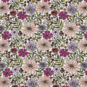 jersey di cotone mare di fiori | Poppy Fabrics – bianco lana/lillà, 