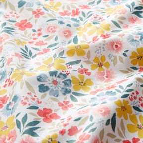 cotone rivestito Fiori pregiati – bianco/rosso, 