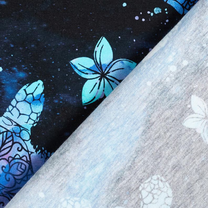 jersey di cotone Tartarughe Aloha | Glitzerpüppi – blu notte/turchese chiaro,  image number 4