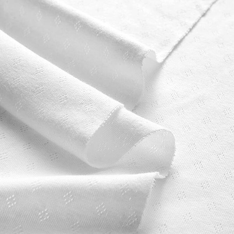 jersey maglia fine con motivi traforati – bianco,  image number 4