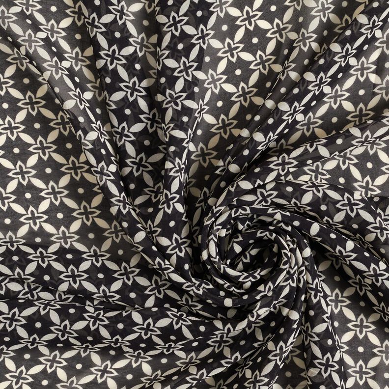 Ornamenti floreali in chiffon – nero/bianco, image number 3
