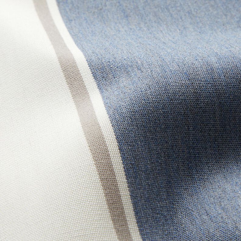 tessuti da esterni tessuti canvas righe sottili – bianco lana/grigio blu,  image number 2