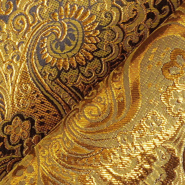 jacquard abbigliamento, paisley effetto metallizzato – oro/nero,  image number 4