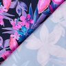 tessuto per costumi da bagno Fiori tropicali – blu marino/pink,  thumbnail number 4