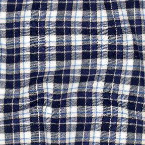 flanella di cotone piccolo quadro – blu marino/bianco lana,  flanella di cotone piccolo quadro – blu marino/bianco lana,