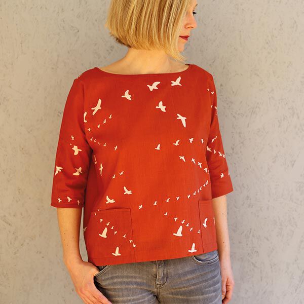 FRAU AIKO - blusa corta con tasche, Studio Schnittreif | XXS - L, image number 3