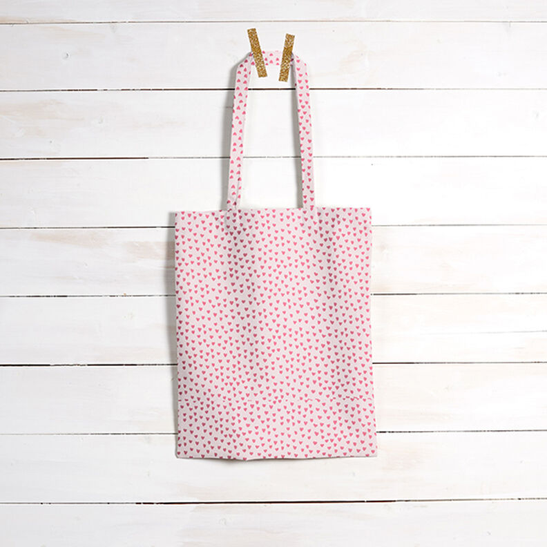 tessuto arredo spinato in cotone, mini cuori – rosa chiaro,  image number 7