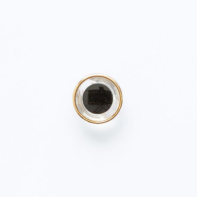 bottone con gambo e bordo dorato [ Ø 11 mm ] – nero/oro,  image number 1