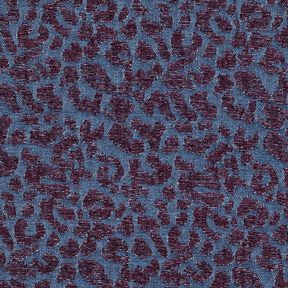 Tessuto per pantaloni effetto denim con stampa leopardata – melanzana/colore blu jeans, 