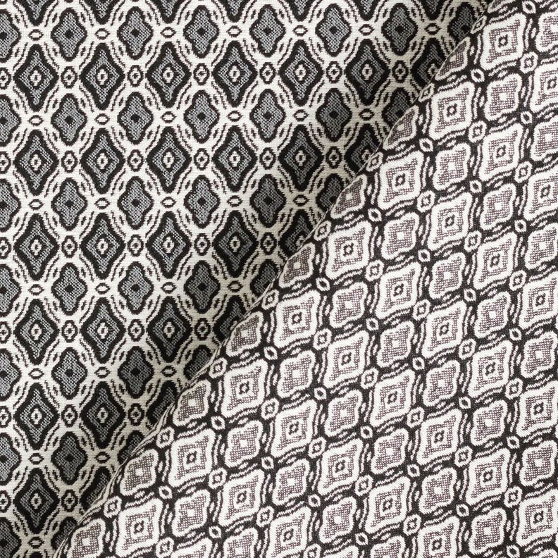 stretch Jacquard misto viscosa Finissime losanghe – bianco lana/grigio,  image number 4