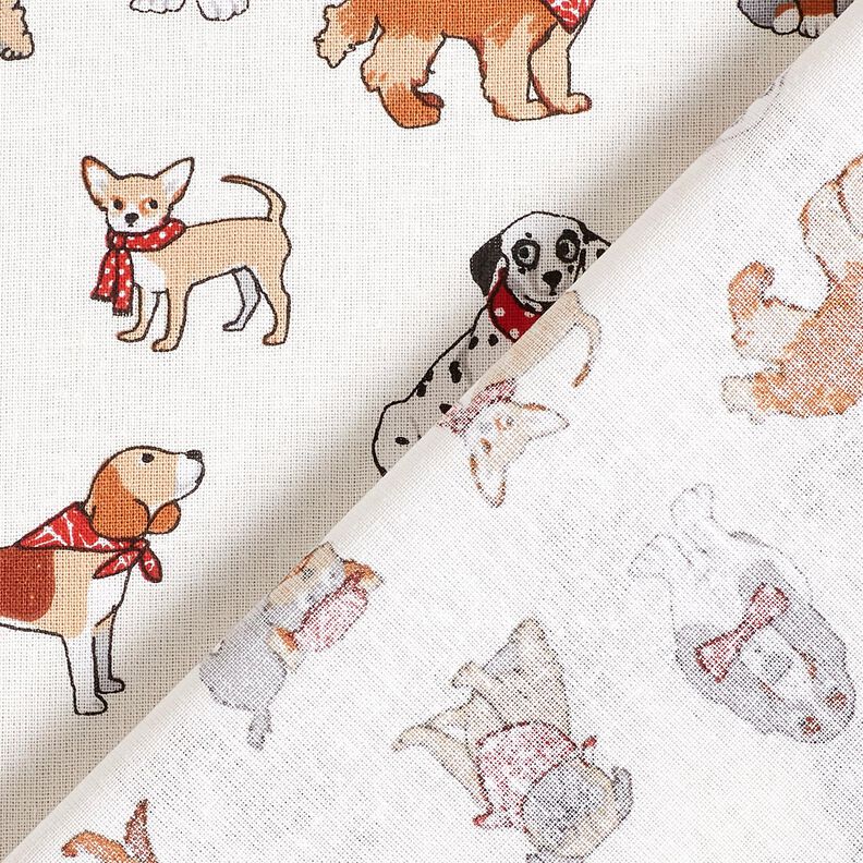 tessuto in cotone cretonne Cani giocherelloni – marrone medio/avorio,  image number 4