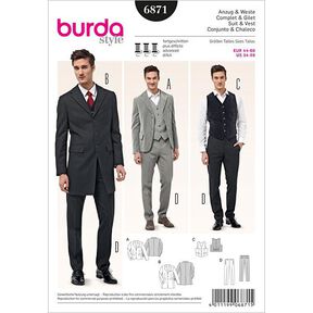 Completo da uomo con gilè / Spolverino, Burda 6871, 