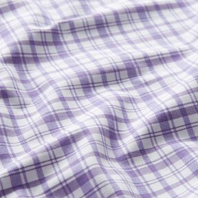 Cotone elasticizzato a quadri – bianco/lavanda, 
