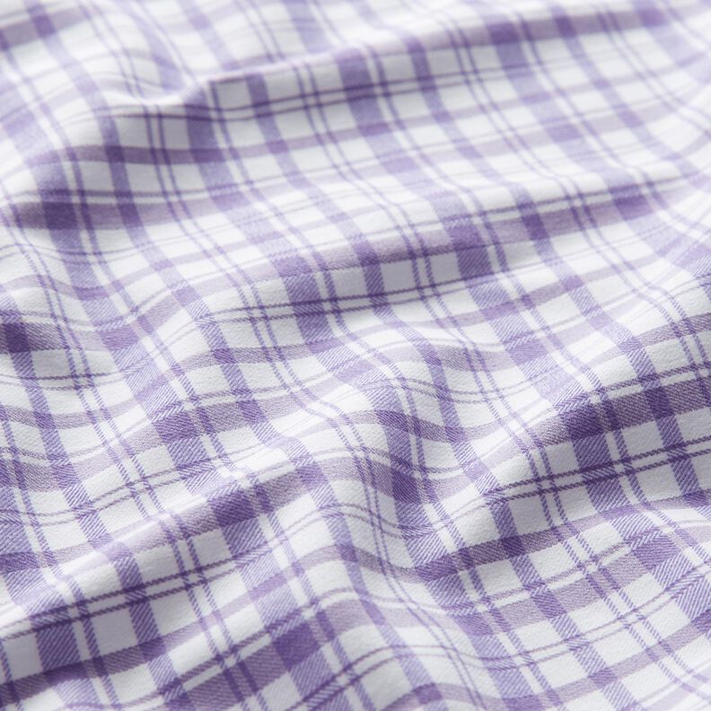 Cotone elasticizzato a quadri – bianco/lavanda,  image number 2