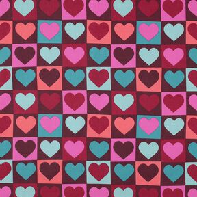 popeline di cotone Cuori di diamante | Poppy Fabrics – rosso borgogna, 