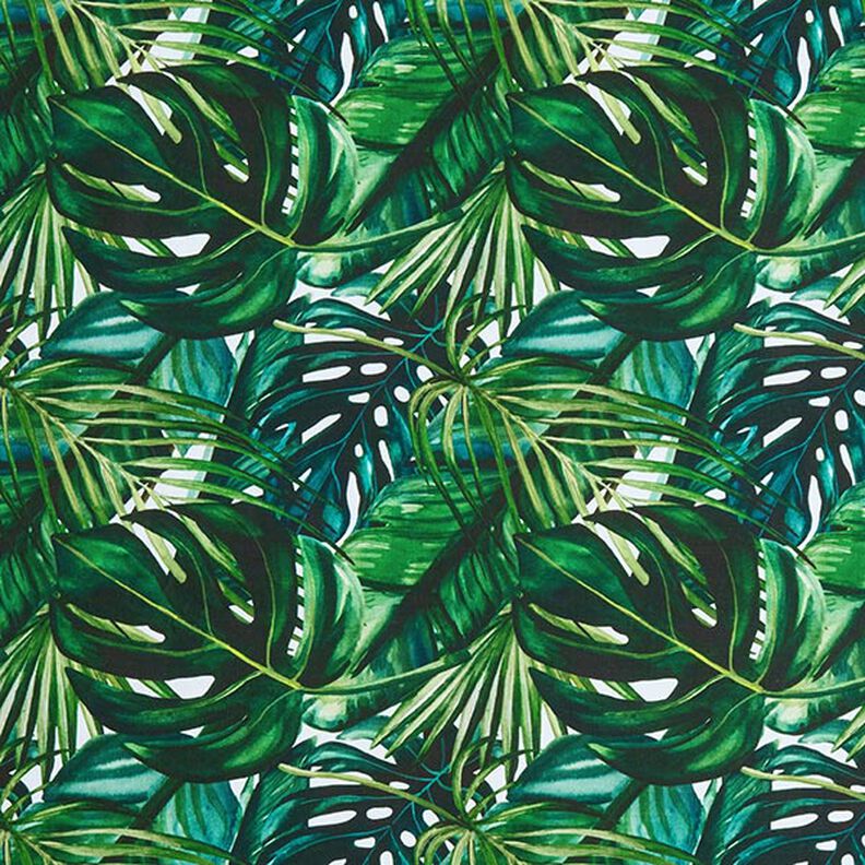 tessuto arredo mezzo panama foglie di palma – verde,  image number 1