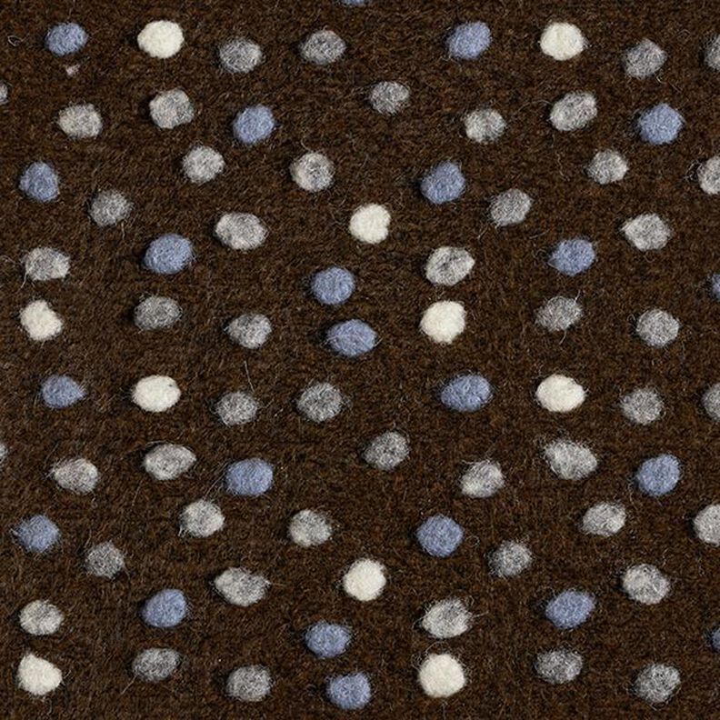 tessuto in maglia di lana, pallini colorati – marrone scuro,  image number 1