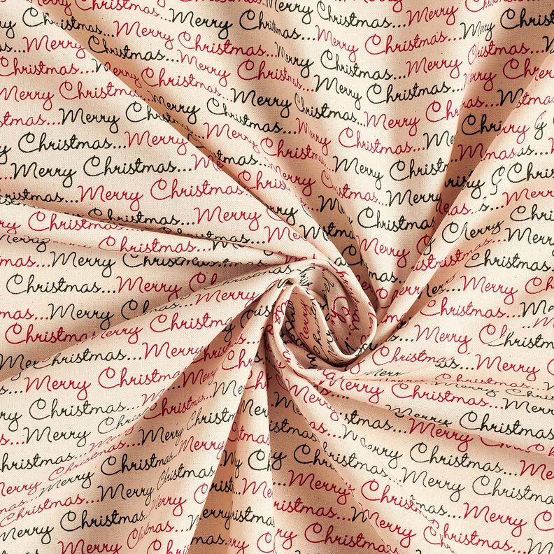 tessuto in cotone cretonne Merry Christmas – naturale/rosso carminio,  image number 3