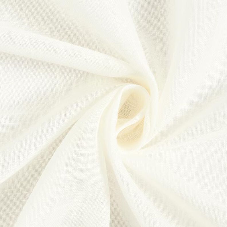 tessuto per tende, voile effetto lino 300 cm – bianco lana | Resto 90cm,  image number 1