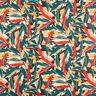 cotone rivestito Foglie delicate – rosso carminio/petrolio,  thumbnail number 1