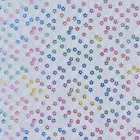 morbido tessuto a rete Fiorellini glitterati – colore blu jeans, 