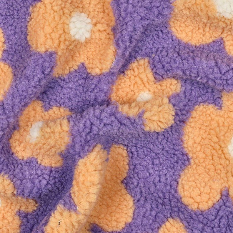 tessuto peluche fiori | Poppy Fabrics &ndash; lavanda/albicocca,  image number 2