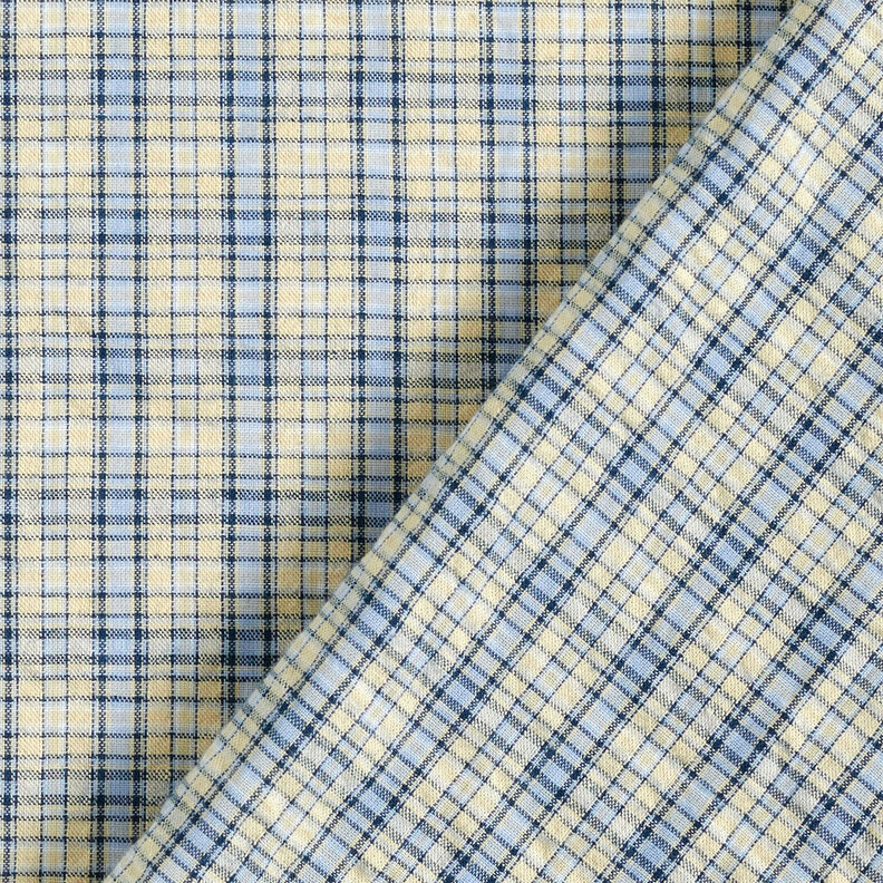 Tessuto misto cotone a quadri – mandorla/azzurro,  image number 5