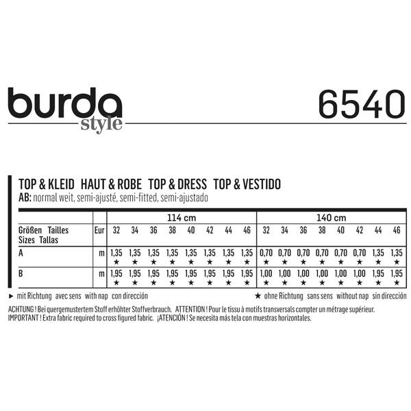 top / abito, Burda 6540,  image number 5