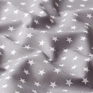 popeline di cotone stelle medio-grandi – grigio/bianco, 